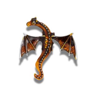 Broche Dragon De Rêve marbre fond blanc