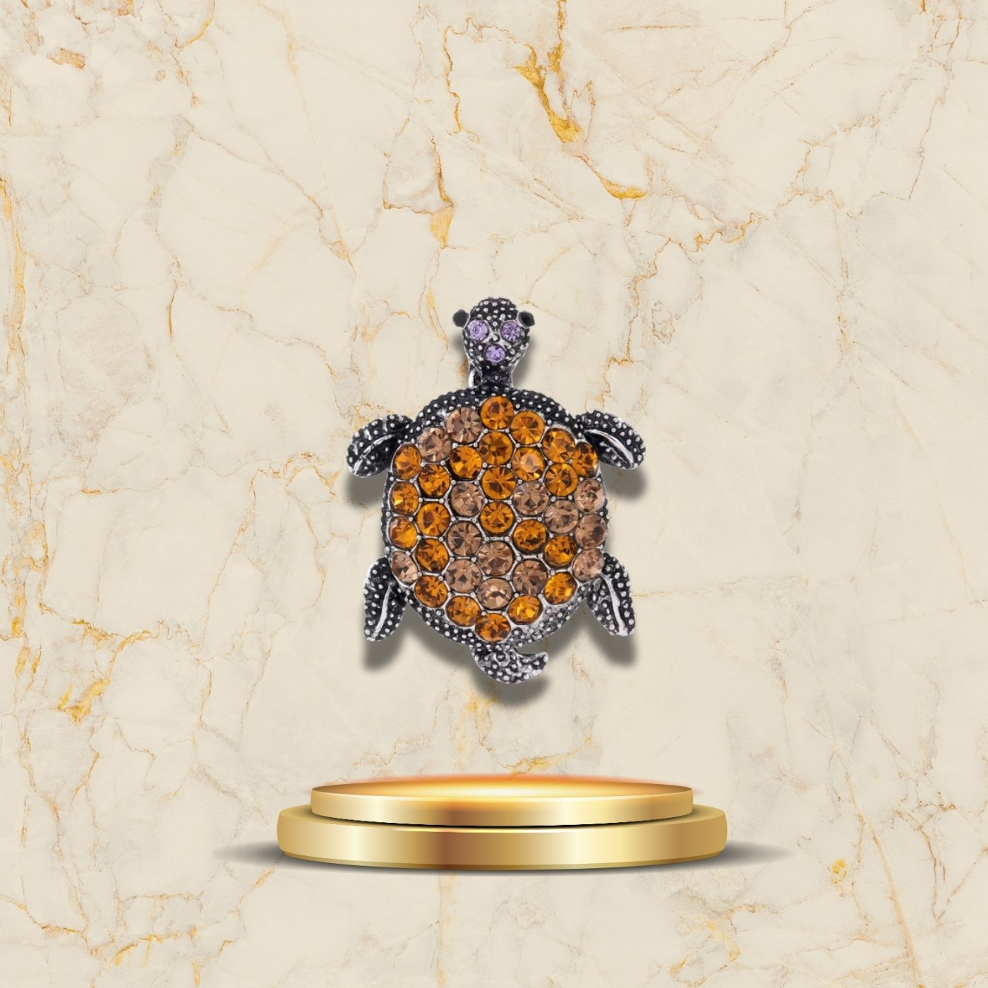 Broche Tortue Terres Chaudes marbre 2