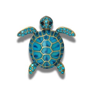 Broche Tortue Terres Froides fond blanc