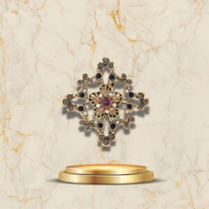 Broche Ancienne Arabesque marbre