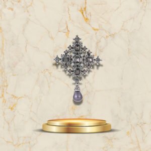 Broche Ancienne Totem De Chance marbre