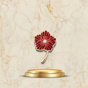 Broche fleur coquelicot rouge offrant une touche chic