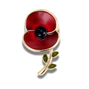 Broche Fleur Coquelicot Jeune Pousse fond blanc