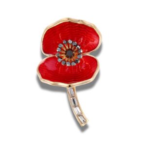 Broche Fleur Coquelicot With Love fond blanc