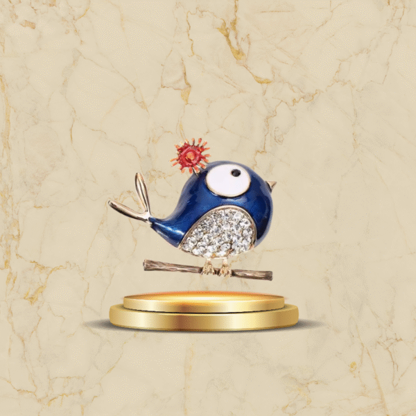 Accessoire de mode broche oiseau rouge brillant