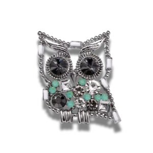 Broche Hibou Big Eyes fond blanc