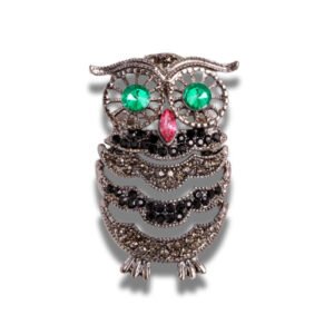 Broche Hibou Vintage fond blanc
