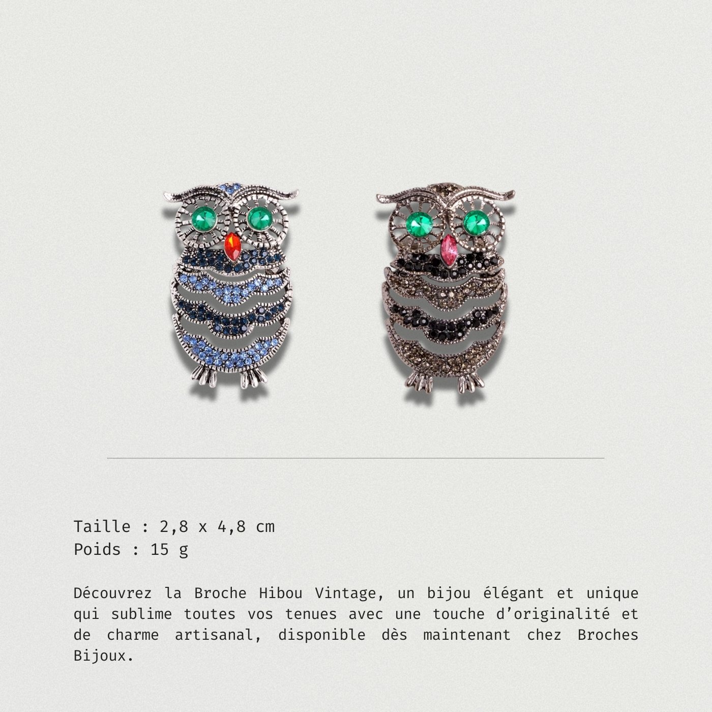 Broche Hibou Vintage description