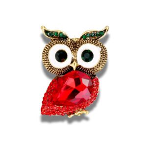 Broche Hibou Deep Thinking fond blanc
