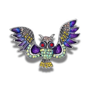 Broche Hibou Élégance Suprême fond blanc