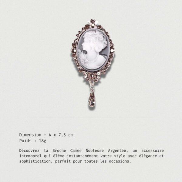 Broche Camée Noblesse Argentée – Image 4