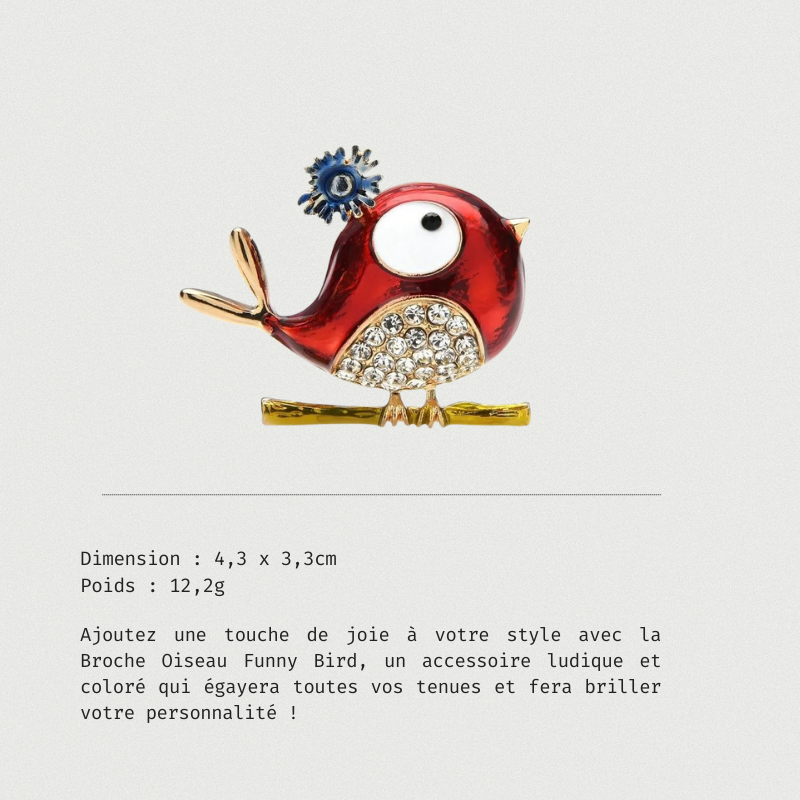 Bijou pin’s broche oiseau drôle Funny Bird tendance