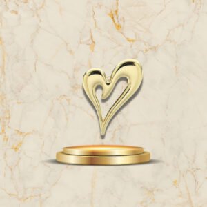 Accessoire raffiné broche cœur dorée pour tenues chic