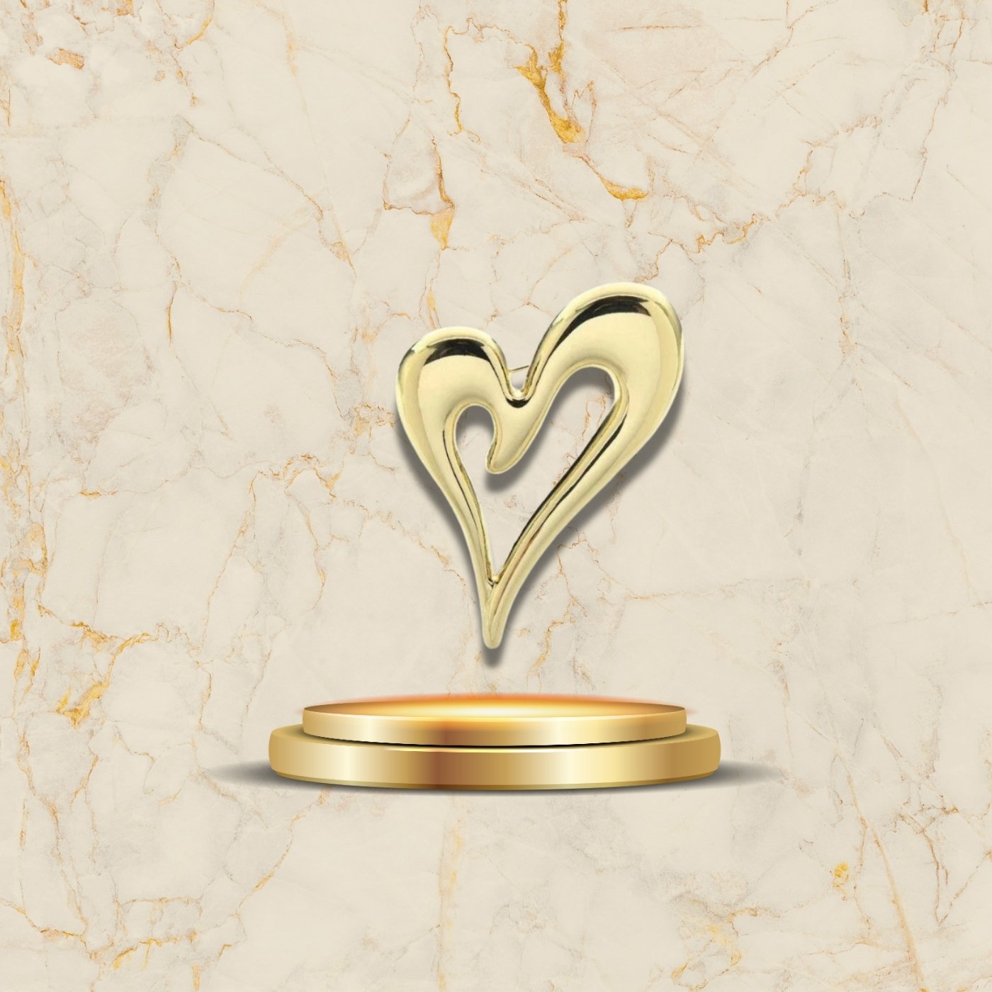 Accessoire raffiné broche cœur dorée pour tenues chic