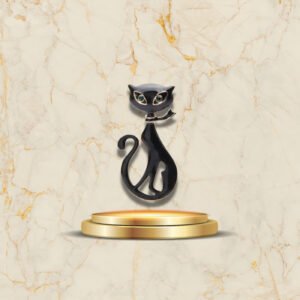 Broche tendance en forme de chat espion stylisé