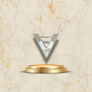 Broche élégante en V sertie de strass scintillants