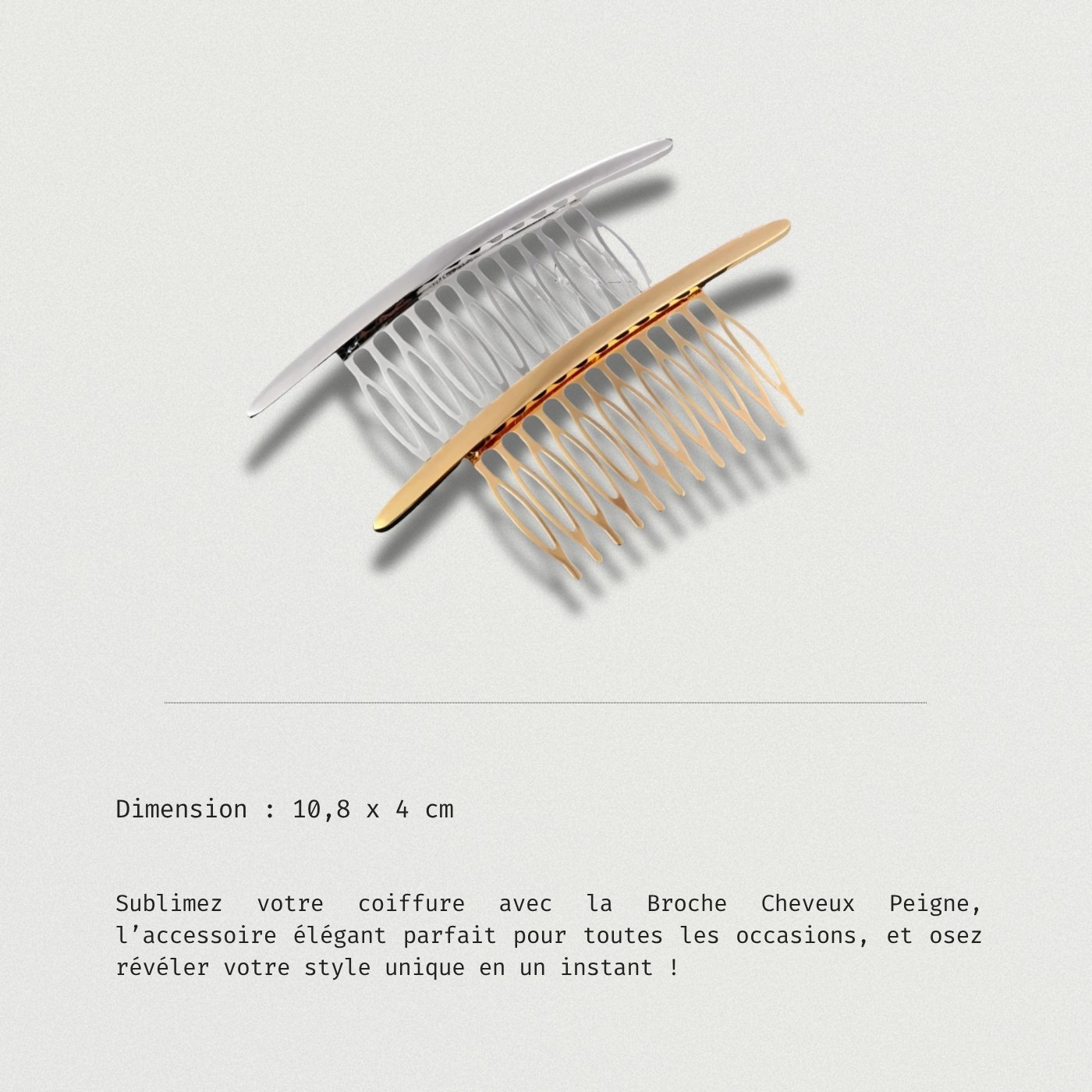 Bijou Broche Cheveux Peigne minimaliste pour sublimer vos coiffures avec style
