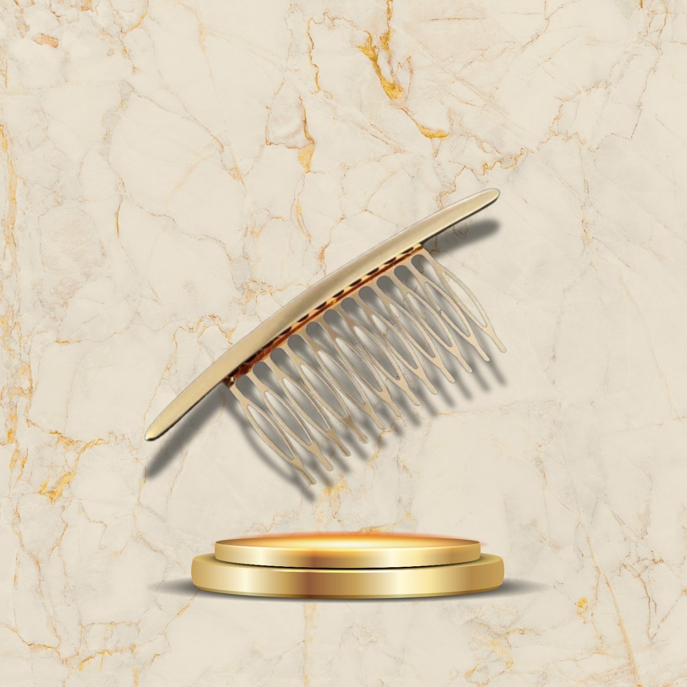 Broche Cheveux Peigne dorée et argentée, accessoire élégant pour coiffure