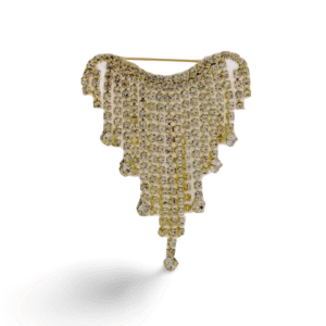 Broche Cœur Paillettes Dorées