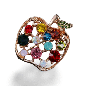 Broche Originale Pomme Colorée