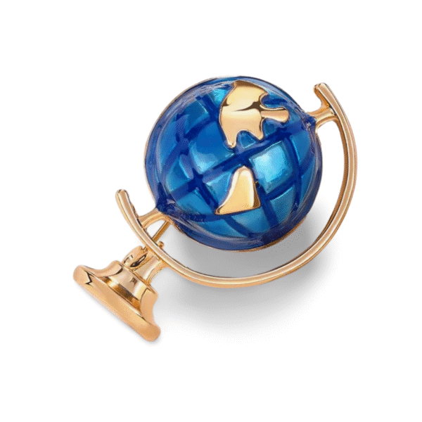 Broche Originale Globe Terrestre