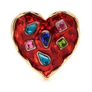 accessoire broche cœur en composite