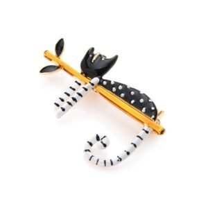 accessoire broche chat noir