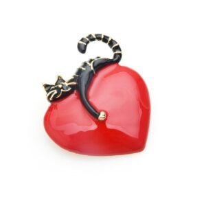 accessoire de mode broche cœur féline