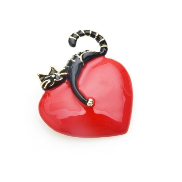 accessoire de mode broche cœur féline