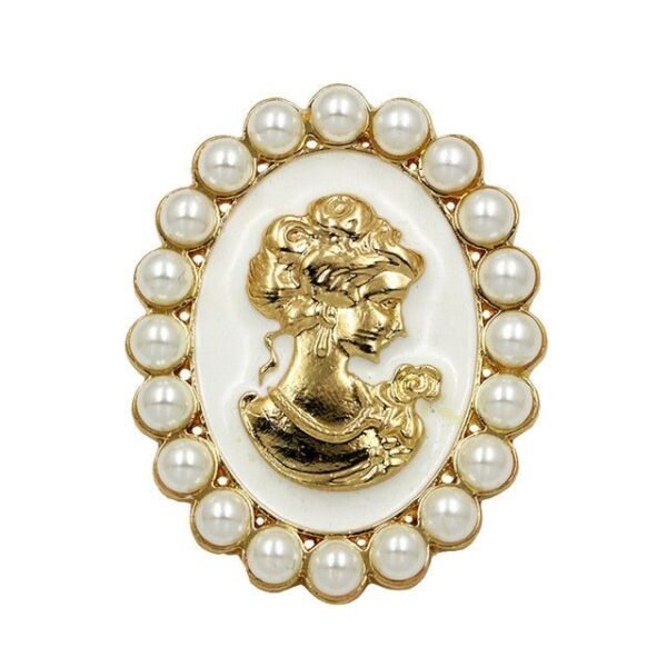 accessoire de mode broche camée perles