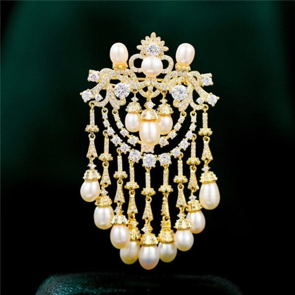 accessoire de mode broche harmonie perlée