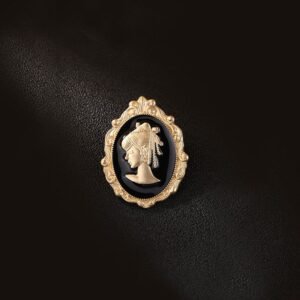 accessoire de mode camée dorée noire
