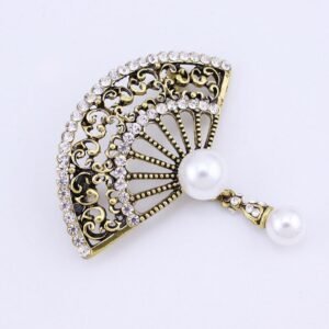accessoire de mode éventail doré