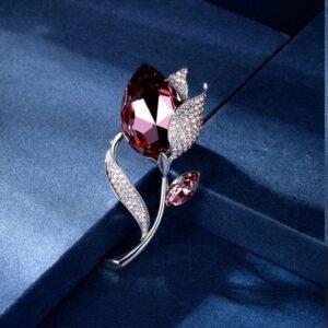 accessoire floral rose en crystal