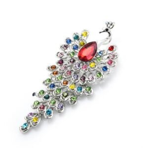 accessoire mode broche oiseau coloré