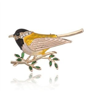 accessoire mode broche oiseau moineau