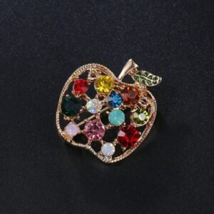 accessoire mode broche pomme colorée