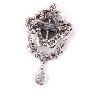 accessoire vintage broche camée perlée