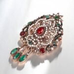 broche perlée méduse vintage