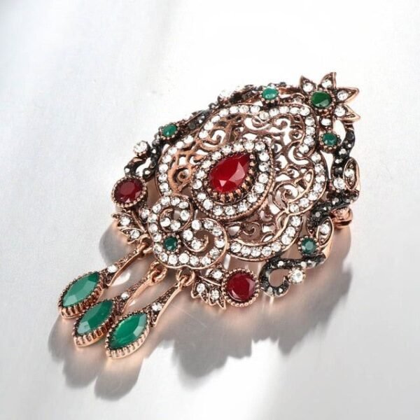 broche perlée méduse vintage