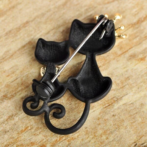 bijou broche chat duo