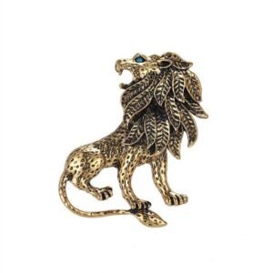 bijou broche lion unique