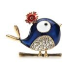 bijou broche oiseau coloré