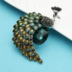 bijou broche paon royal