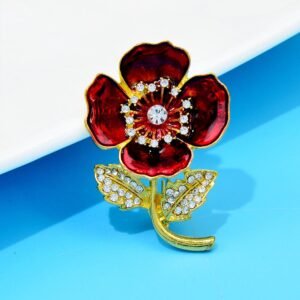 bijou femme fleur rose cerise