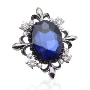 broche ancienne bleu nuit