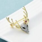 broche artisanale en bois de cerf