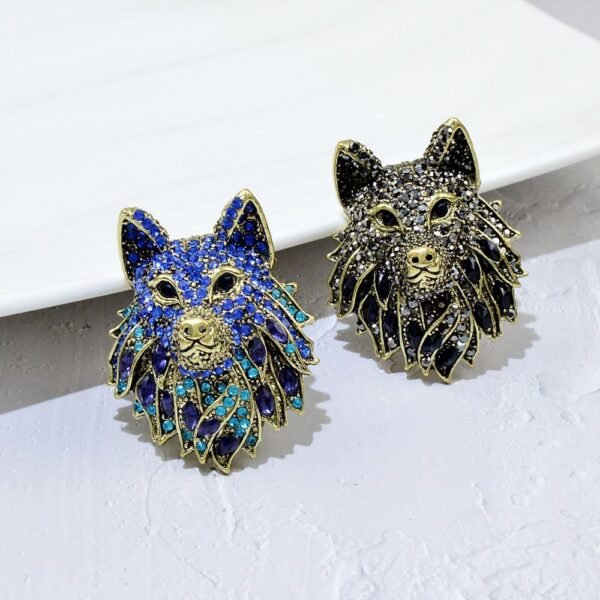 broche artistique tête de loup