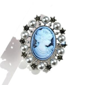 Broche Camée Bleu Céleste