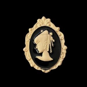 Broche Camée Dorée & Noire